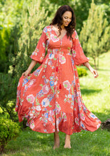 Adelle Dot Orange Dress