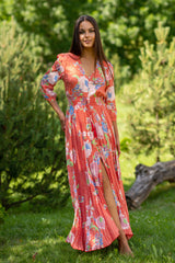 Isabella Dot Orange Dress