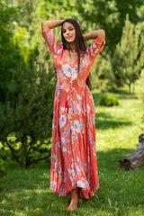 Isabella Dot Orange Dress