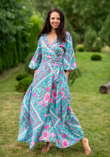 Queen Wrap Roses Garden Dress