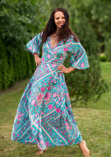 Queen Wrap Roses Garden Dress