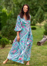 Queen Wrap Roses Garden Dress