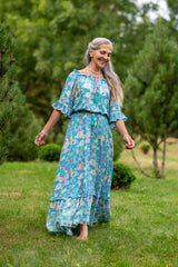 Dream Gold Rose Blue Dress