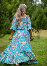 Dream Gold Rose Blue Dress