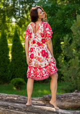 Ami Red White Midi Dress
