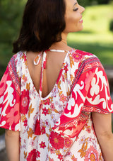 Ami Red White Midi Dress