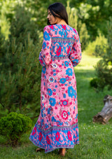 Camella Blue Flowers Purple Dress