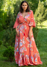 Adelle Dot Orange Plus Dress