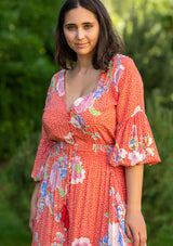 Adelle Dot Orange Plus Dress
