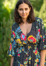Adelle Dot Black Plus Dress