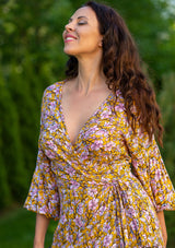 Queen Wrap Yellow Dress