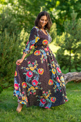 Isabella Dot Black Plus Dress