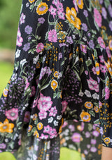 Francesca Mix Flowers Black Dress