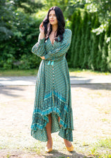 Francesca Lotus Green Dress