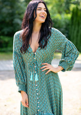 Francesca Lotus Green Dress
