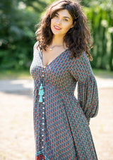 Francesca Lotus Grey Dress