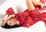 Queen Wrap Red Chili Dress