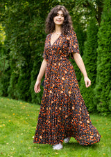Katty Orange Brown Dress