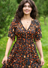 Katty Orange Brown Dress
