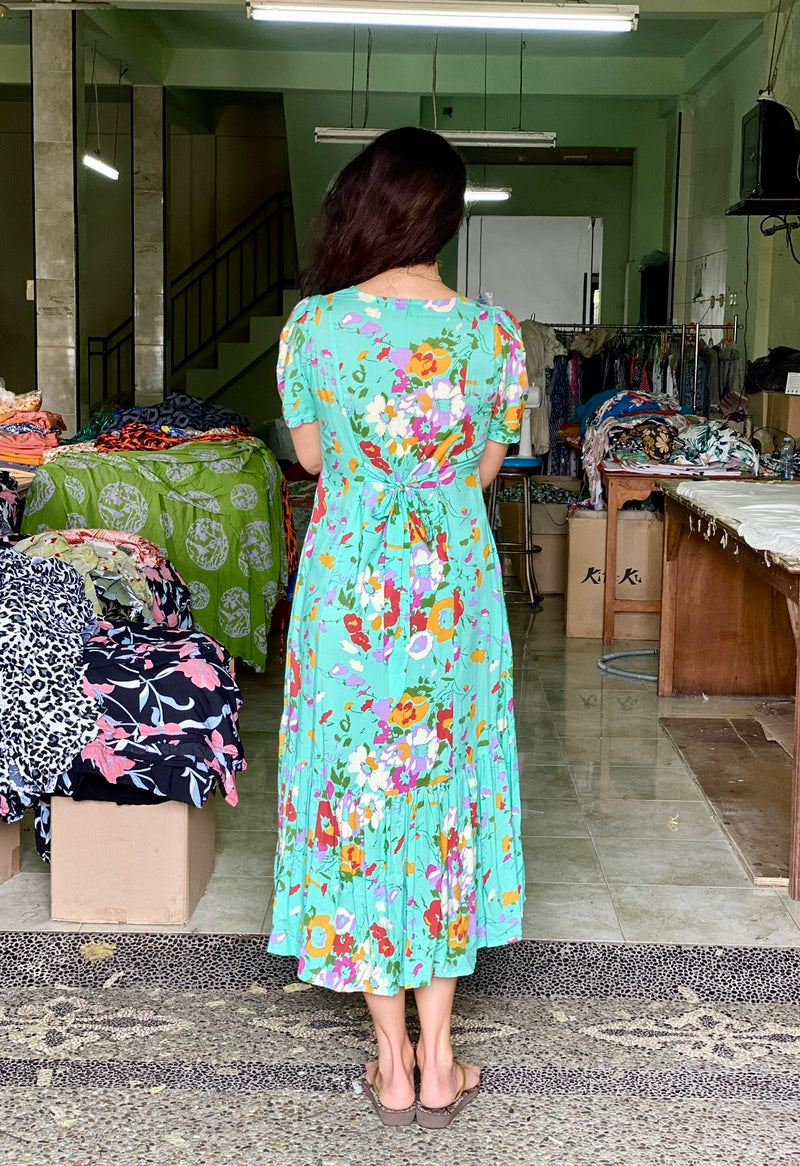 Princess Castle Green Dress | Bali Handmade Colorful Dresses My Flower Dress Princess Castle Green Dress | Bali Handmade Colorful Dresses My Flower Dress