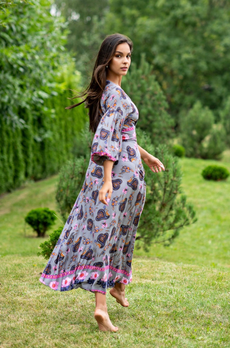 Queen Wrap Parsley Grey Dress | Bali Handmade Colorful Dresses My Flower Dress Queen Wrap Parsley Grey Dress | Bali Handmade Colorful Dresses My Flower Dress