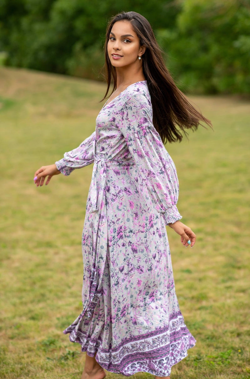 Queen Wrap Ruster Grey Dress | Bali Handmade Colorful Dresses My Flower Dress Queen Wrap Ruster Grey Dress | Bali Handmade Colorful Dresses My Flower Dress