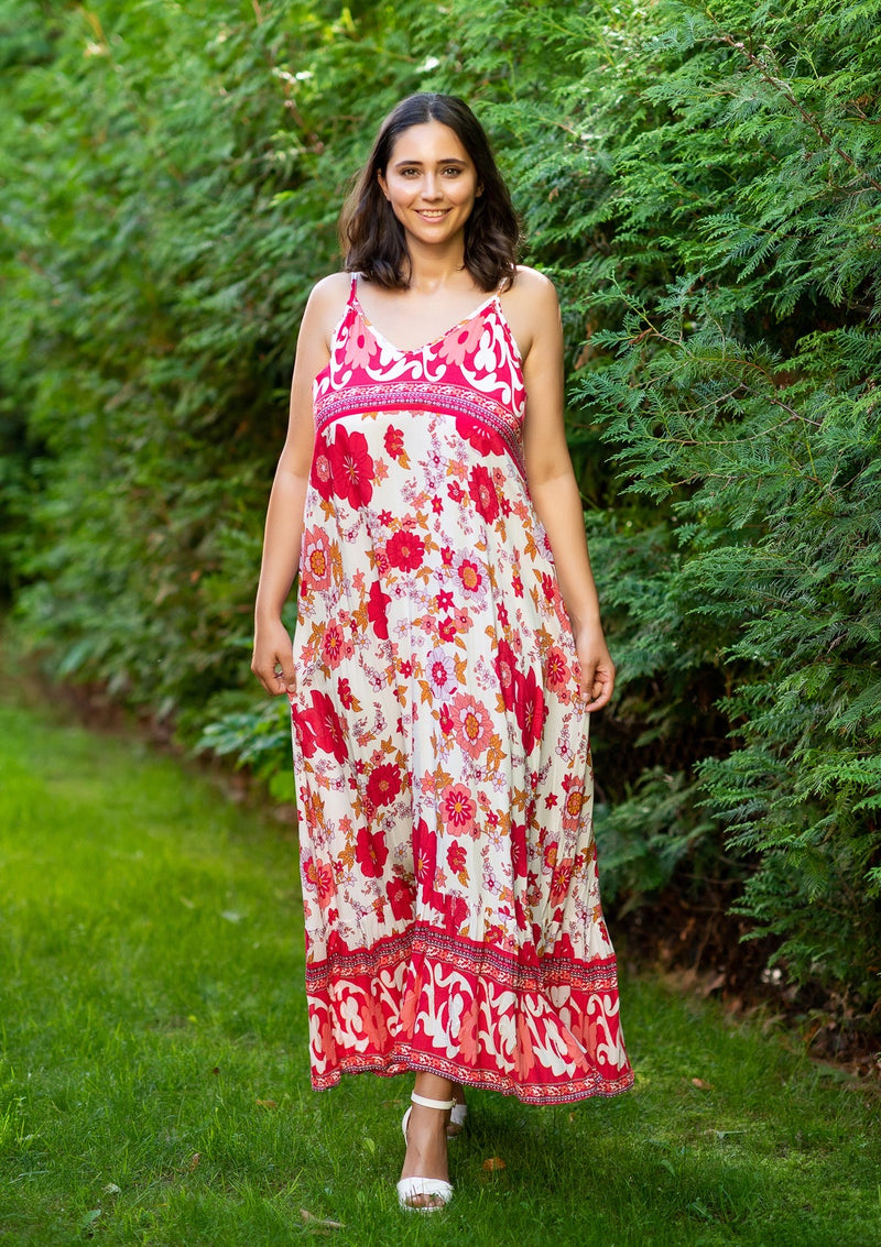 Tia Open Back Red Dress
