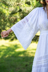 White Swan Linen Wedding Dress