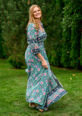 Isabella Mix Flowers Green Dress