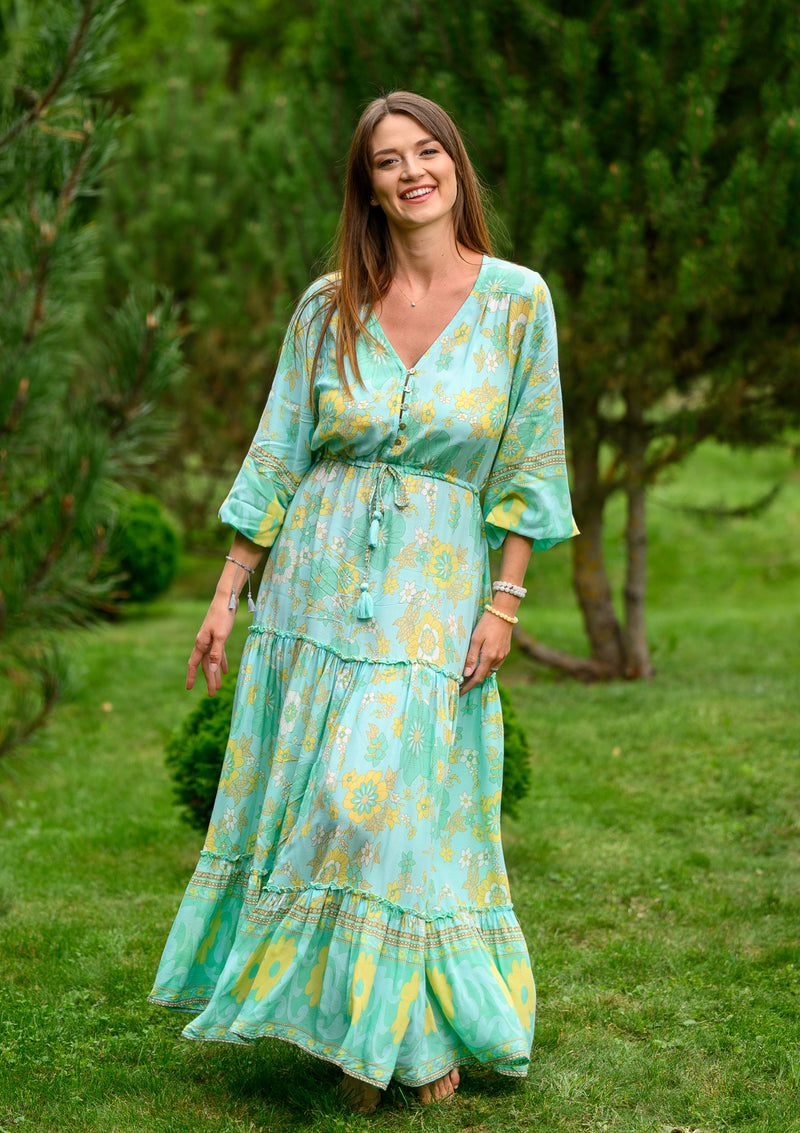 Camella Lotus Green Dress | Bali Handmade Colorful Dresses My Flower Dress Camella Lotus Green Dress | Bali Handmade Colorful Dresses My Flower Dress