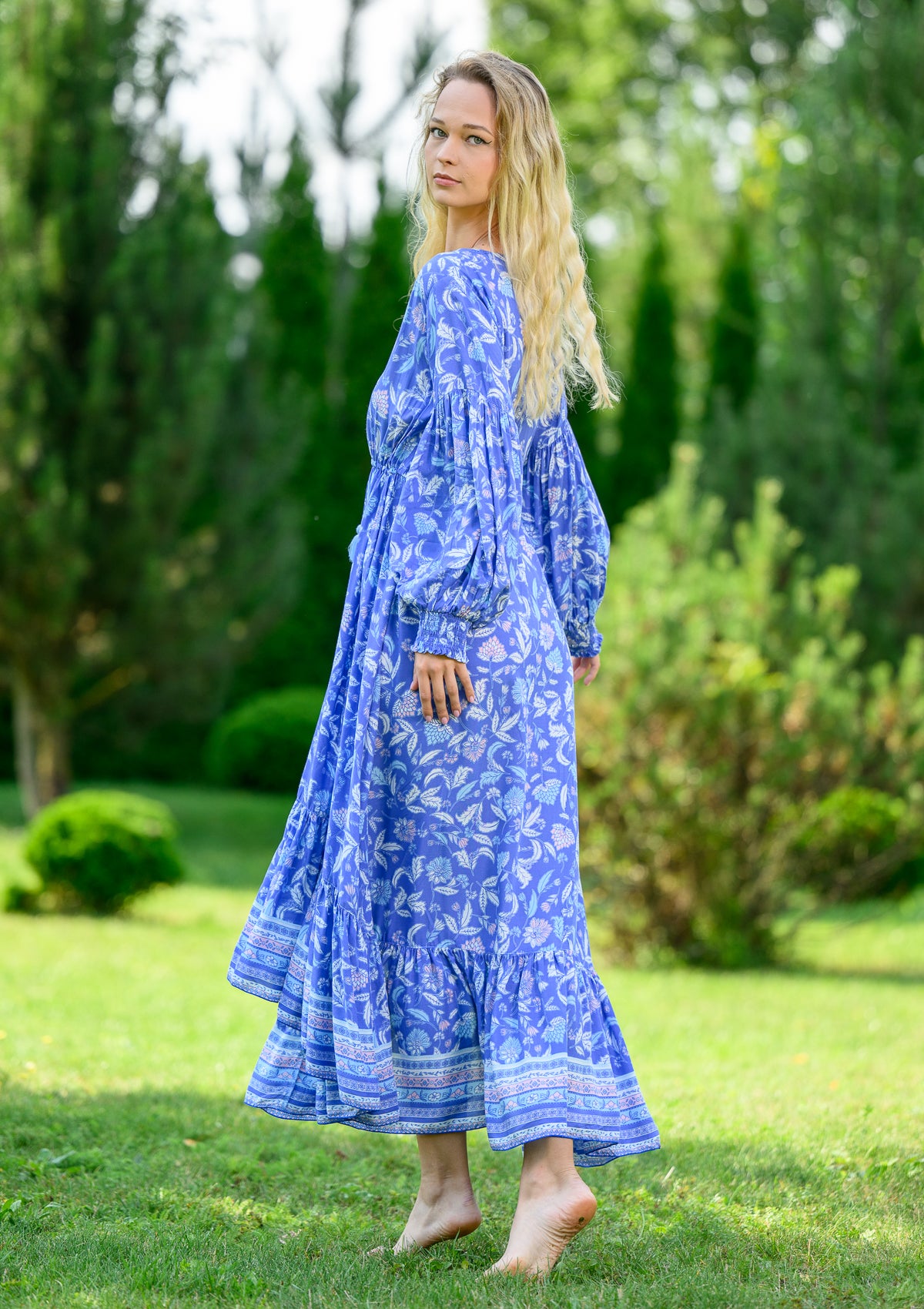 flower dress blue Francesca Blue Floral Dress