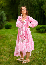 Francesca Pink Wit Dress