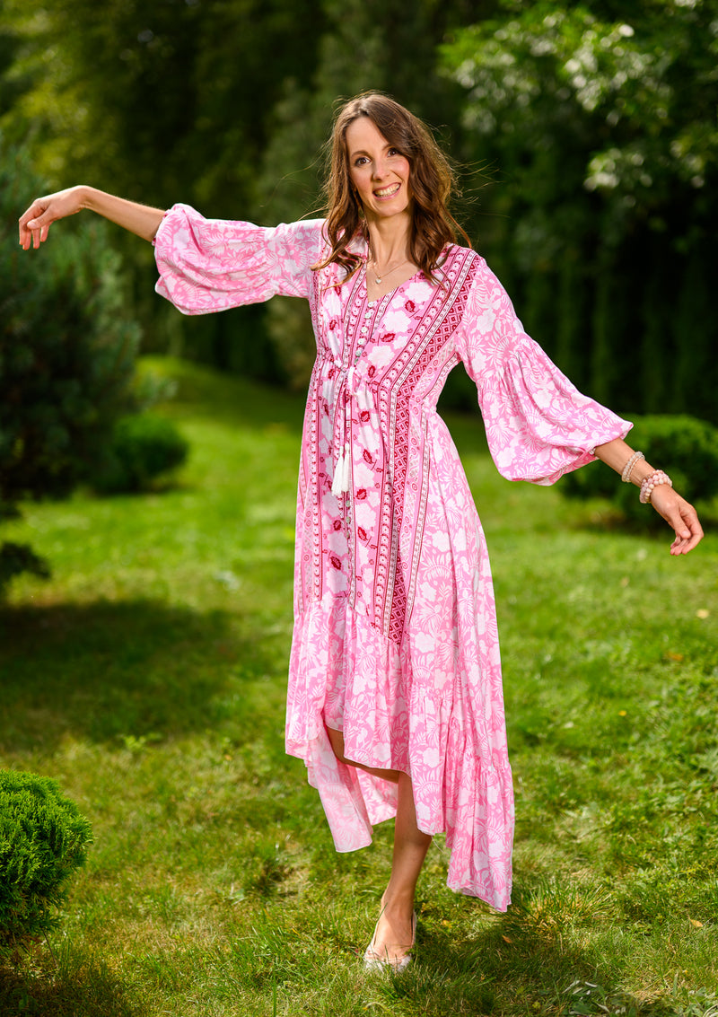 Francesca Pink Wit Dress