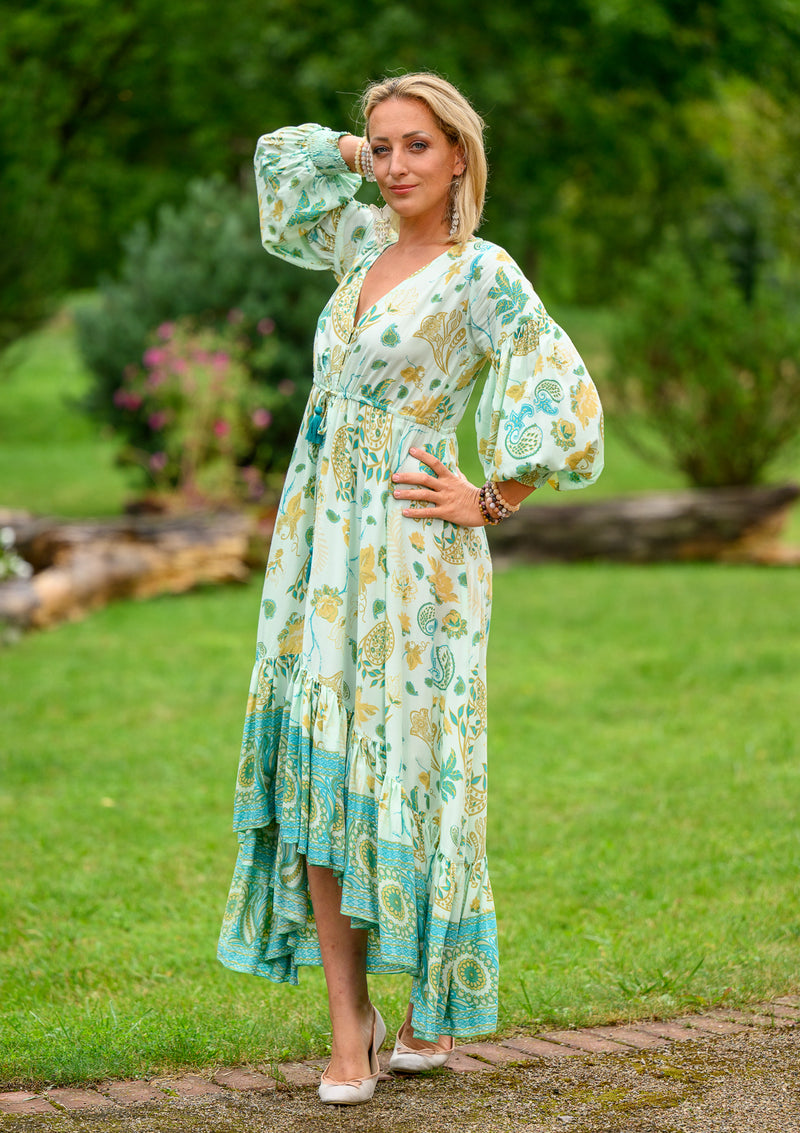 Francesca Green Paloma Dress | Bali Handmade Colorful Dresses My Flower Dress Francesca Green Paloma Dress | Bali Handmade Colorful Dresses My Flower Dress