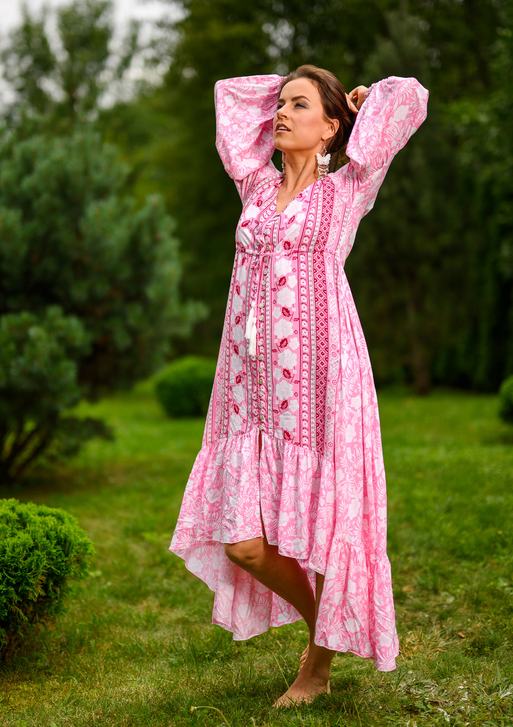 chinese dress ladies Francesca Gown Pink Multi main image 1