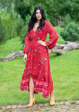 Simona Red Chili Dress