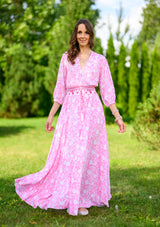 Isabella Wit Flowers Pink Dress