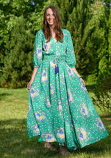 Isabella Green Flowers Garden Dress