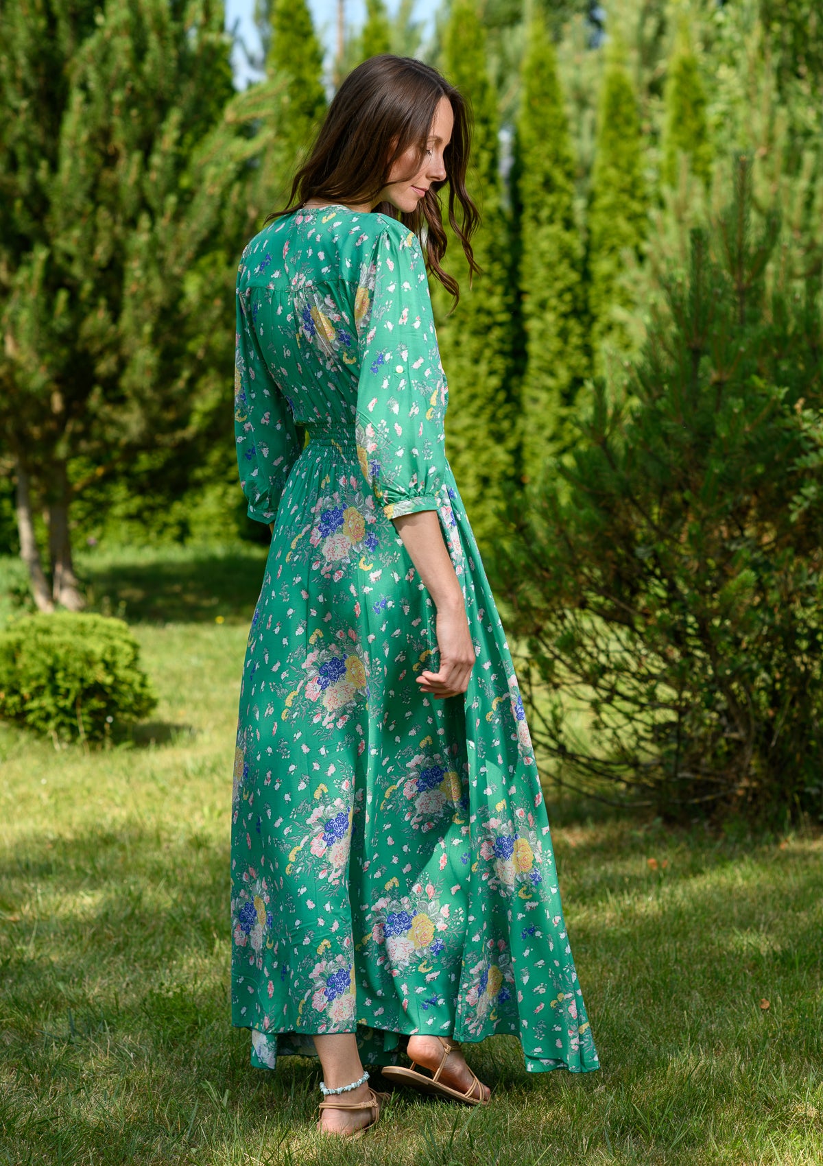 Isabella Green Flowers Garden Dress | Bali Handmade Colorful Dresses My Flower Dress Isabella Green Flowers Garden Dress | Bali Handmade Colorful Dresses My Flower Dress