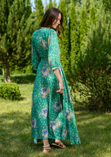 Isabella Green Flowers Garden Dress