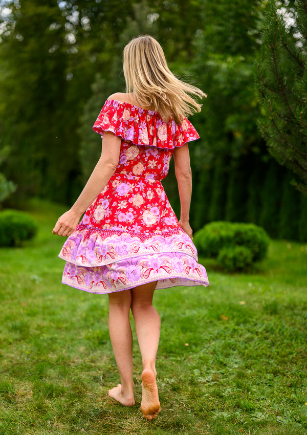 Lolita Red Mix Flowers Dress