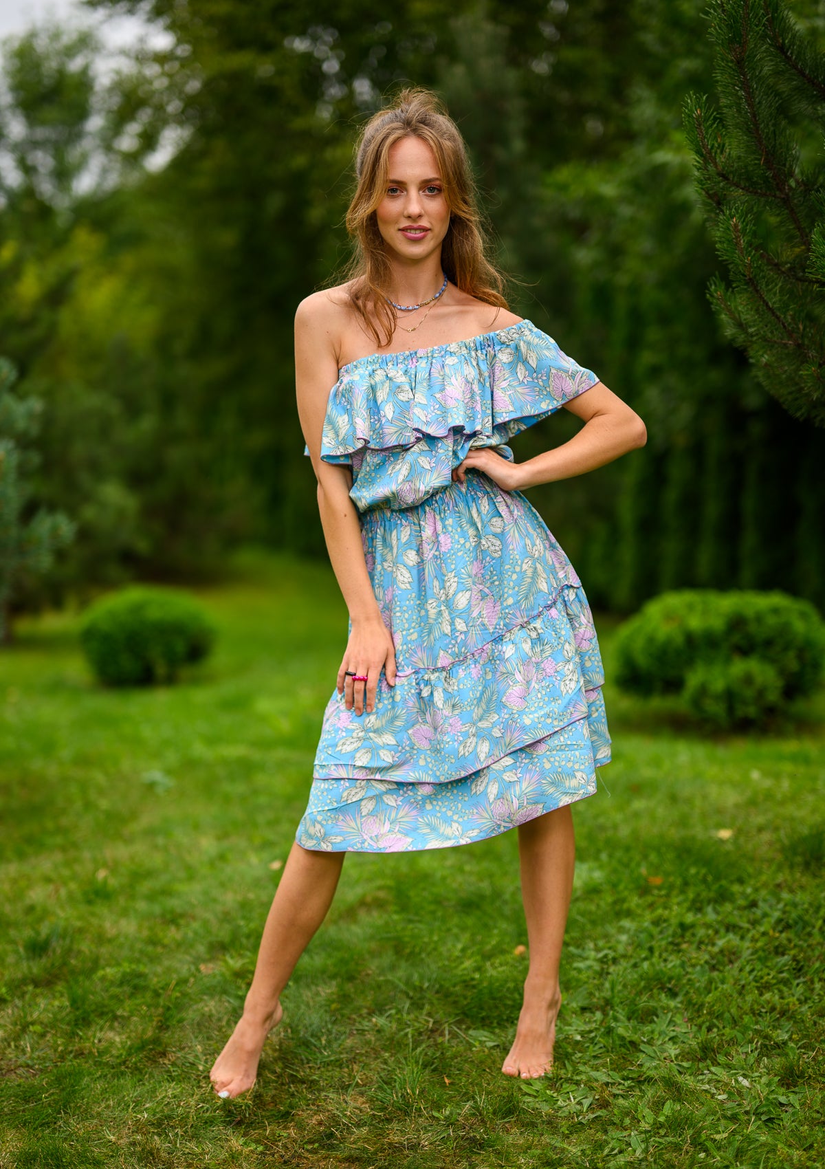 are mini dresses in style Avec Les Filles Women's Blanket Stitch Spread Collar Mini Dress - Ice Blue