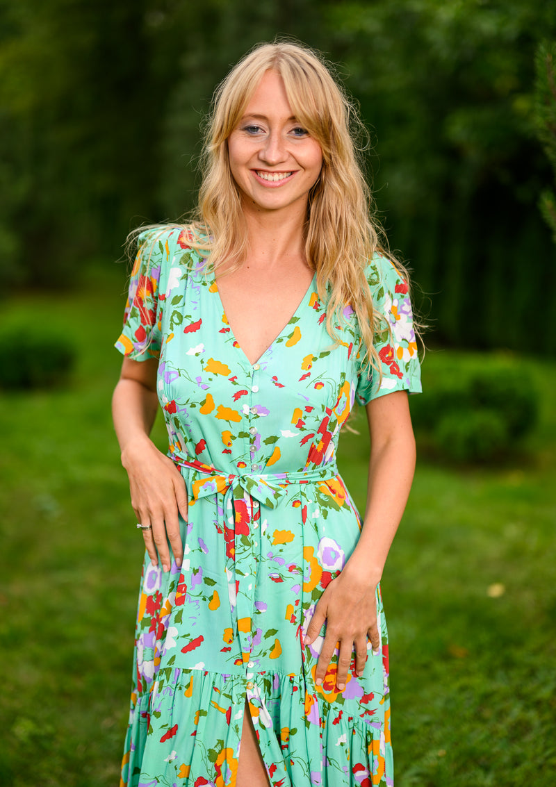 Princess Castle Green Dress | Bali Handmade Colorful Dresses My Flower Dress Princess Castle Green Dress | Bali Handmade Colorful Dresses My Flower Dress