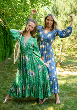 Simona Green Flowers Garden Dress