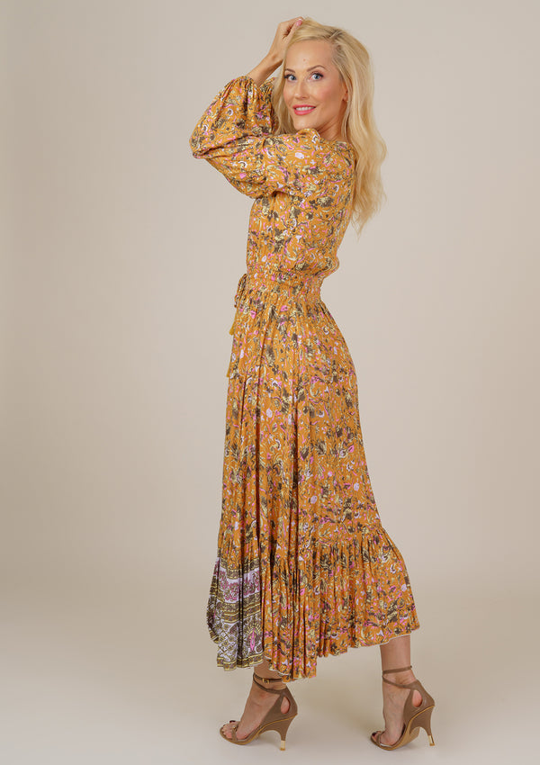 Simona Gold Mustard Dress