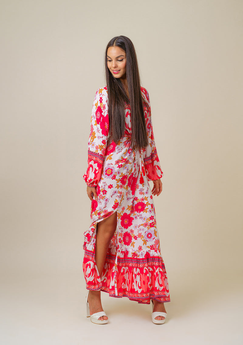 Camella Red Flowers Dress