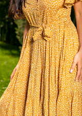 Polka Mustard Midi Dress