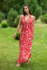 Bianca Mix Flowers Red Dress
