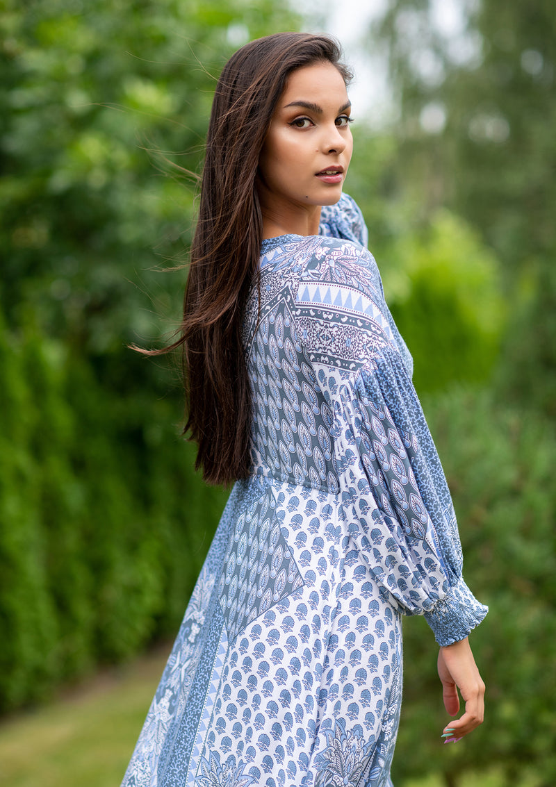 Francesca Border Blue Dress