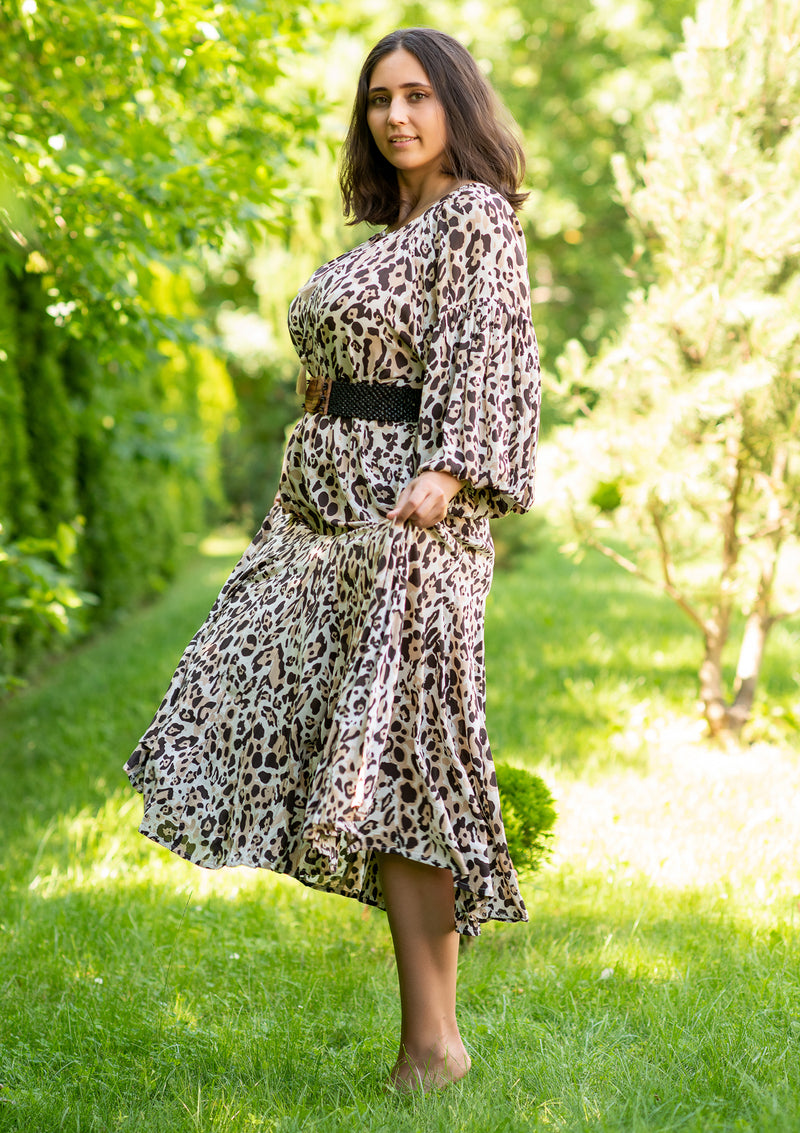 Ella Leopard Maxi Plus Dress